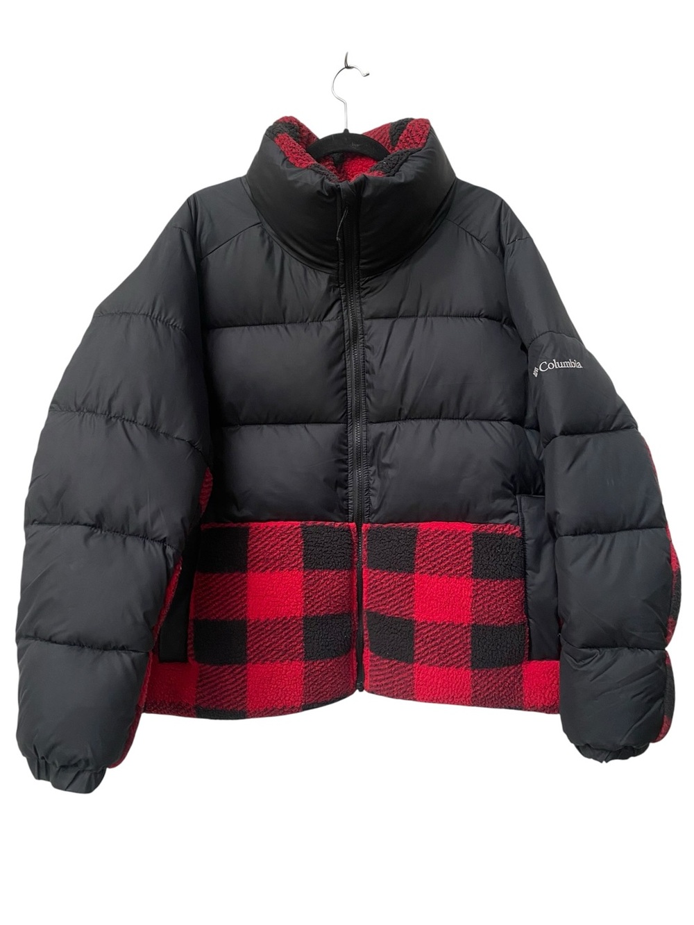 Columbia Leadbetter Point Sherpa Hybrid Puffer Jacket Red Black size 3X